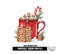 Red Christmas Hot Cocoa Mug Sublimation PNG Design .png