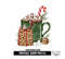 Green Christmas Hot Cocoa Mug Sublimation PNG Design.png