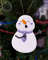 felt decoration snowman on christmas tree