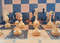 wooden vintage chess pieces set