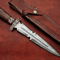 Custom Handmade Damascus Steel Hunting Dagger Knife With leather Sheath2.jpg