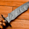 CUSTOM HANDMADE DAMASCUS HUNTING BOWIE KNIFE WOOD HANDLE.jpg