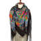 rare black pavlovo posad merino wool shawl size 148x148 cm