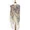 russian gray pavlovo posad merino wool shawl 1757-2