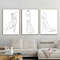 Minimalist three posters on the wall with a line drawing with girls