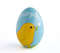 wooden painted egg with chicken