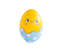 wooden egg hatched chick in a light blue shell