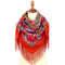 red flowers pavlovo posad woolen shawl wrap size 89x89 cm silk fringe 2009-4
