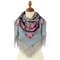 gray original women flowers pavlovo posad shawl scarf size 89x89 cm 1927-1