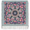 flowers gray pavlovo posad shawl wrap size 89x89 cm silk fringe 1927-1