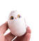 wooden painted egg polar white owl Hedwig