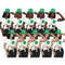 Set of clipart elements for St. Patrick's Day for planner with girls. African-American girls in white shirts tied at the waist in a knot, green leprechaun hats 