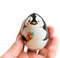wooden painted egg cute penguin with ice cream