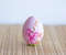Easter wooden painted egg pink with a baby bunny