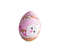 Easter wooden painted pink  egg with a baby bunny