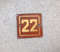 22 address door number plate red gold