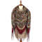 russian red pavlovo posad shawl scarf size 148x148 cm 1857-6