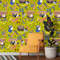 digital-pattern-seamless-ilustratins-desing-wallpaper-flowers-floral-stars-eyes-green-wall