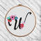 Cross stitch pattern the letter W black floral monogram.jpg