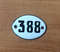 388 number sign apartment door plate white black
