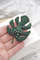 monstera leaf brooch