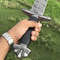New Custom Handmade Damascus Steel Medieval Norman Viking Sword, Micarta HN.jpg