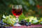 Digital photo of red wine and grapes