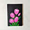 Pink-tulips-painting-on-black-canvas-small-wall-decor-impasto-art.jpg