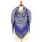 new blue flowers pavlovo posad merino wool shawl wrap size 125x125 cm 2027-15