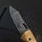 mk044b Handmade Damascus Folding Pocket knife Hunting knife 100% Handmade Damascus Steel Handle Damascus Steel with leather Sheath, MkCuatomKnife.jpg
