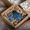 Fantasy blue moth brooch in the gift box