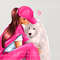 Girl with dog illustration Printable Art Clipart Illustration