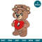 Baby Bear With Heart Machine Embroidery Design File 4 Sizes - Instant Download Image 1.jpg