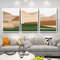 Three abstract posters with mountains in terracotta colors