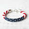 4th of July Accessory: USA Flag Beaded Bracelet