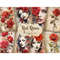 Watercolor red roses and girls with red roses in their hair Junk Journal Pages. Floral rosebuds on sepia paper Vintage Digital Collage Sheet. Red Roses Scrapboo