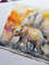1 Watercolor artwork painting Elephants in the rays of the sunset 10.4 - 7.7 in (26.5 -  19.7  cm)..jpg