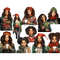 Watercolor Christmas clipart of African American women and girl in Christmas red and green sweaters and hats. Girls have different shades of hair colors - brune
