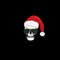Womens Skull In Sunglasses Christmas Holidays Skull In Santa Hat V Neck 2.jpg