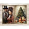 Victorian Christmas Black Junk Journal Pages. Young black couple. A man in a black hat and jacket and tie. A woman with brown hair with berries in her hair and