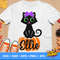 Cute Black Cat Svg, Halloween Girl SVG  Girl Cat with Bow Svg, Girls Monogram Svg, Kids Cut Files, Silhouette Cricut, Black Cat Cut files - 1.jpg