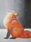 fox-animal- snow-enjoying snow-winter-snowdrifts-painting on canvas-dark painting-square painting-5.JPG