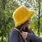 Bright yellow faux fur hat. Faux fur bucket hat. Festival fuzzy neon hat.
