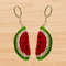 a crochet watermelon keychain pattern