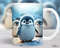 Baby Penguins Mug Wrap, Winter Cute Animal Mug Sublimation Design, Christmas Kawaii 11oz Coffee Cup Wrap, Arctic 15 oz Mug Wrap PNG Design - 1.jpg