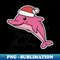 UO-29367_river pink dolphin wearing a santa hat and surrounded by ornament lights 3413.jpg