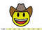 Emoji emoticon coboy embroidery design, Happy face machine embroidery file, Machine Embroidery Design, 4 Sizes.jpg