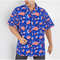 4th Of July Patriotic American Flags Blue Aloha Hawaiian Beach Summer Graphic Prints Button Up Shirt.jpg