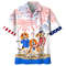 Beagle Dogs 4th Of July Patriotic American Flags Aloha Hawaiian Beach Summer Graphic Prints Button Up Shirt.jpg