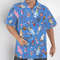 Bluey Fireworks 4th Of July Patriotic American Flags Aloha Hawaiian Beach Summer Graphic Prints Button Up Shirt.jpg